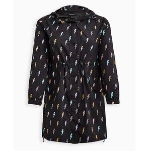 NWT Torrid multicolor lighting rod print raincoat 1x & 2x